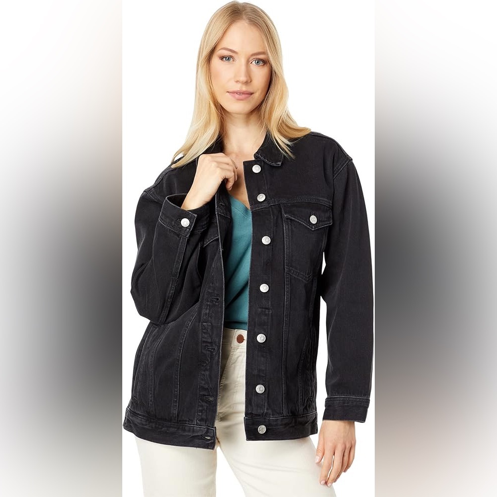 Madewell Oversized Trucker Black Denim Jacket
